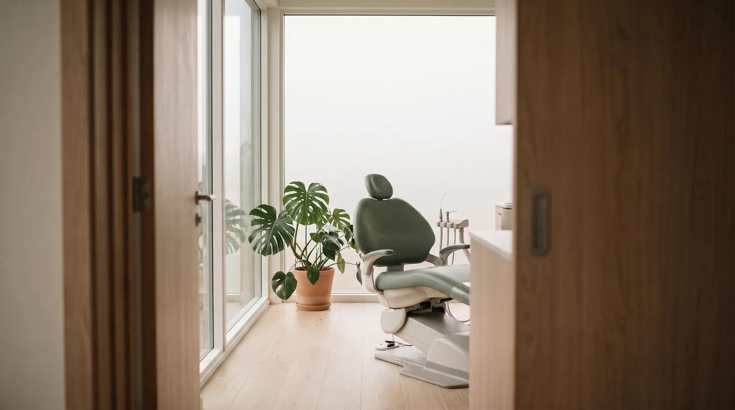 A calm, sunlit modern dental operatory at Park Avenue Dental Associates